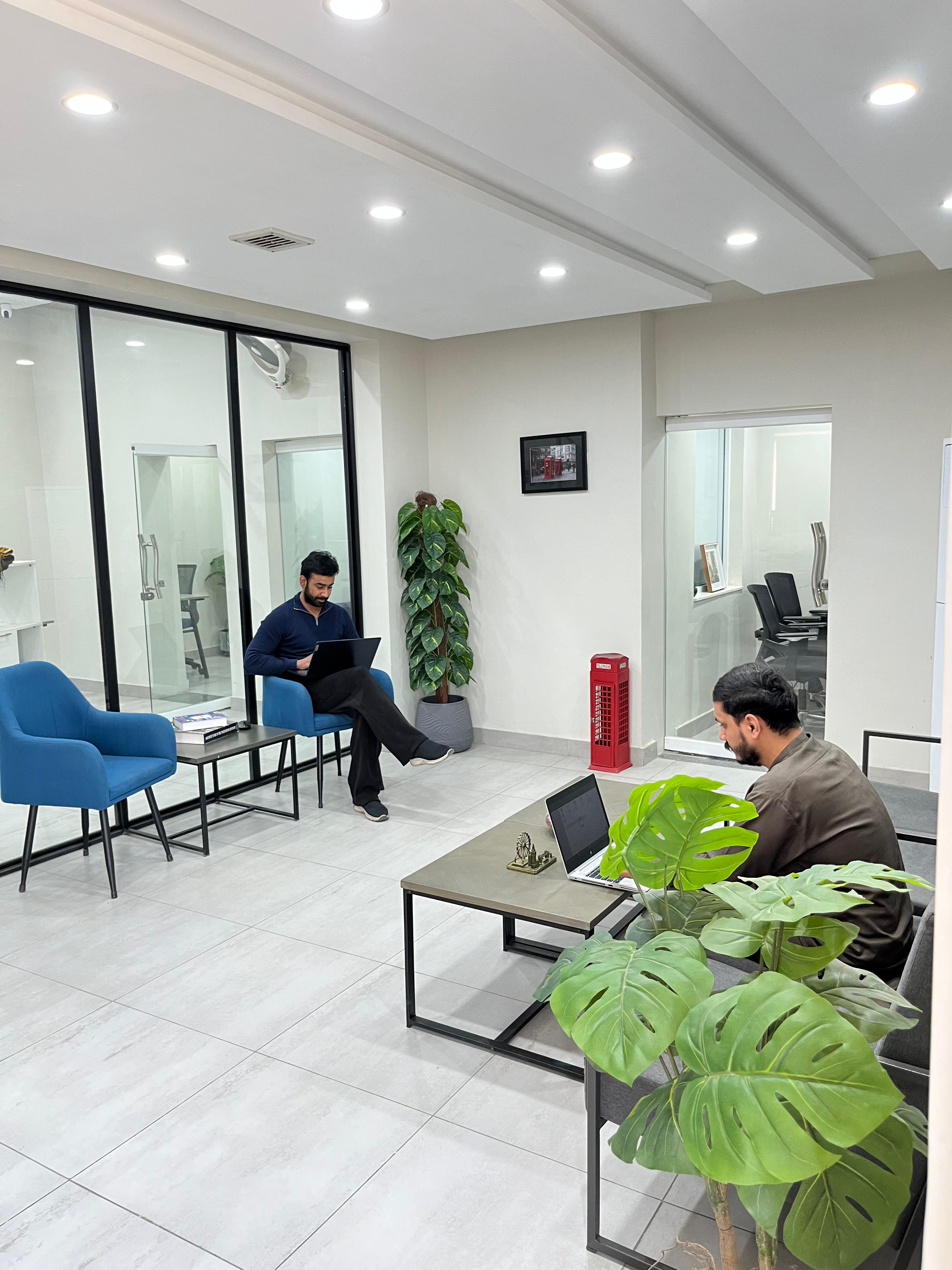 Vibrant common area at Simple Spaces Multan
