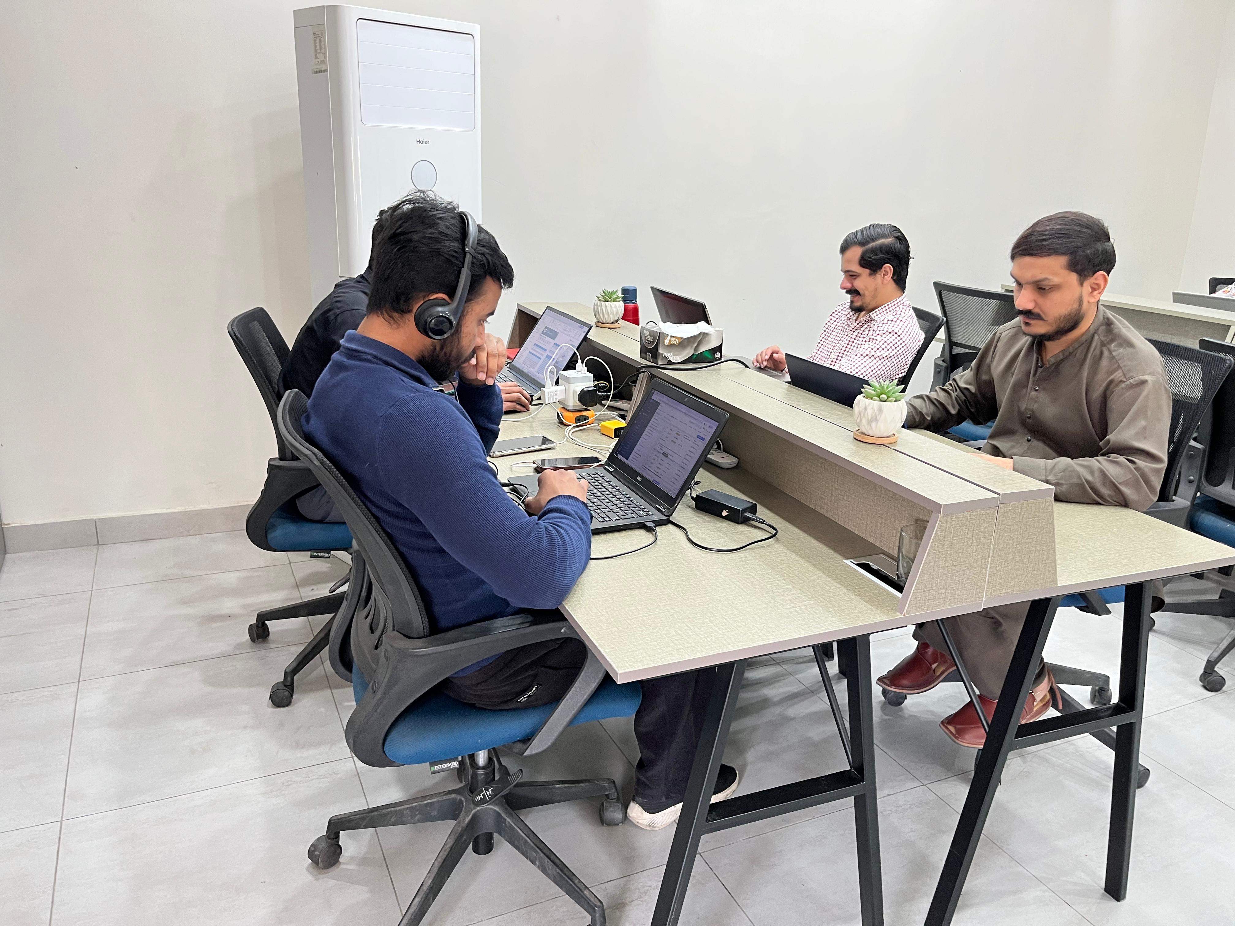 Dedicated desks with ergonomic chairs